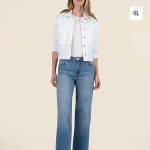 Kut from the Kloth Classic White Jean Billie Crop Jacket
